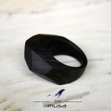 MUSA紫光檀切面木戒 重磅厚款 原创独立设计男女戒指订做情侣指环