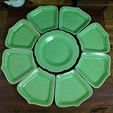 特价龙泉青瓷盘子瓷拼盘组合盘家用陶瓷中式创意菜盘青瓷餐具套装