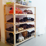 鞋柜多层超大简易实木鞋柜宜家，多层鞋架 五层置物架杂物架木质