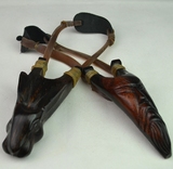 缅甸樱代木黑酸枝弹弓 传统怀旧玩具 实木雕刻弹弓 弓粗筋厚 可选
