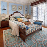 欧式美式客厅地毯茶几沙发地毯地中海卧室床尾地毯样板间宜家地毯