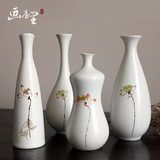 景德镇手绘陶瓷白色花瓶小号小清新干花花插客厅摆件创意水培花器