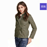【预售】HM H＆M 女装专柜正品代购 2015冬季新款纯棉风衣外套