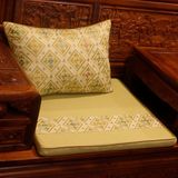 新款中式棉麻刺绣罗汉床沙发坐垫红实木椅垫加厚海绵座靠垫定做套