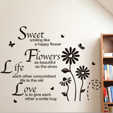 大型可定制墙贴纸贴画花朵英文书房教室读书角客厅卧室墙壁装饰品