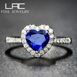 LAC高级珠宝 斯里兰卡皇家蓝天然蓝宝石戒指女 18k金心形