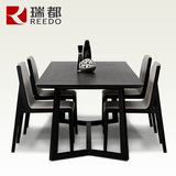 瑞都北欧餐桌椅组合6人 简约现代创意家具橡木小户型长方形餐桌