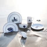 地图上的家海洋系列陶瓷餐具套餐创意结婚婚礼礼品类青花瓷器碗盘