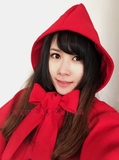 日系软妹学院风学生洛丽塔披肩小红帽斗篷毛呢子外套大衣短款女