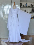 新款广袖流仙裙白色仙女装小龙女古装刘亦菲倩女幽魂服装汉服