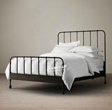 欧式新款黑色铁艺床双518单人床12复古儿童床美式床架公主床簡約