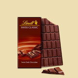 瑞士进口巧克力 Lindt 瑞士莲排装纯味黑巧克力100g 休闲零食