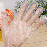 一次性pe薄膜手套透明薄款塑料餐饮染发吃龙虾手套100只