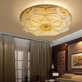 简约欧式圆形吸顶灯个性创意LED灯亚克力拉丝卧室客厅水晶阳台灯