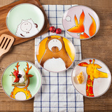 西餐盘牛排盘子陶瓷器创意平盘骨瓷餐具水果早餐卡通碟子家用菜盘
