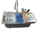 GORLDE佳德1019FY不锈钢珍珠银多功能厨房洗菜盆水槽单槽套餐