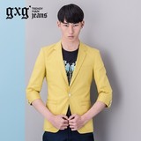 gxg.jeans男装新款黄色英伦修身潮休闲单西小西装外套#51601075