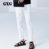 GXG休闲裤男 夏季男士修身纯白全棉商务长裤男装裤子 52102021