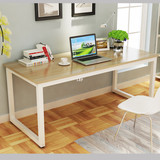 简易钢木电脑桌台式宜家书桌子简约双人办公桌家用写字台定制