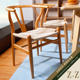 【特价清仓】可定制桦木Y椅复古餐椅日式木纸绳椅明清历史家具