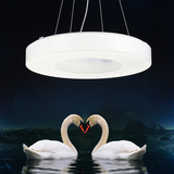 米度现代简约创意LED吊灯亚克力圆形餐厅灯卧室灯书房灯饰 甜甜圈