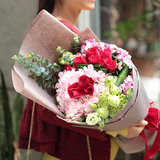 高档绣球玫瑰混搭花束送领导朋友生日花束广州同城鲜花速递花店