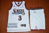 美国代购 专柜正品 篮球服 费城76人队3号艾弗森球衣 白色套装