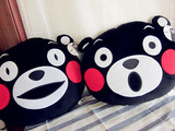 日本原单 熊本县吉祥物 黑熊 熊本 大头款抱枕 靠垫 炒鸡可爱