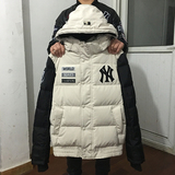 香港正品代购冬季韩国MLB棒球羽绒服连帽情侣款NY加厚羽绒服外套
