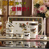 欧式茶具套装带托盘高档陶瓷咖啡杯套具茶壶茶杯英式下午茶花红茶