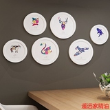 客厅墙上装饰 圆形相框挂墙 餐厅房间壁饰挂框画框创意组合照片墙