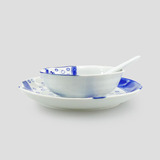 日式和风ZAKKA创意仿古宋青瓷小盘子碗勺陶瓷器儿童单人餐具套装