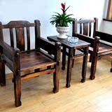 特色复古代茶室桌椅一套 文化艺术防腐木家具休闲桌椅套件办公室