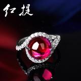 红提珠宝纯银红宝石戒指日韩国女个性关节饰品原创装饰防身指环王