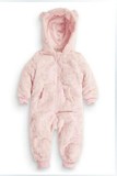 英国NEXT代购 女宝女童粉色保暖连帽立体耳朵连身衣674576