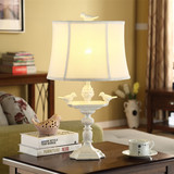 美式乡村床头卧室创意树脂婚庆温馨装饰台灯欧式白色小鸟台灯包邮