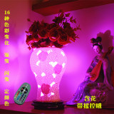七彩遥控LED陶瓷台灯 现代创意浪漫卧室床头灯结婚婚庆生日礼物