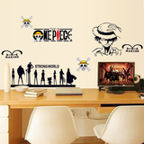海贼王卡通动漫人物路飞装饰墙贴纸 可移除卡通卧室沙发背景贴画