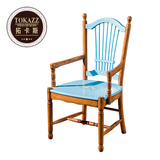拓卡斯复古美式简约实木餐椅 乡村个性创意设计师扶手椅书桌椅子