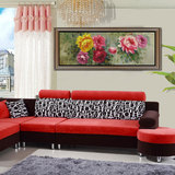 花开富贵牡丹2欧式画龙装饰画整幅客厅沙发背景墙大幅挂画有框画