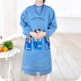 【天天特价】厨房长袖围裙微防油防水成人反穿衣罩衣袖套工作服带