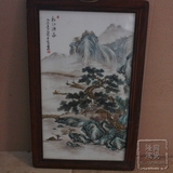 景德镇陶瓷瓷板画名家手绘仿古粉彩山水陶瓷画特价高档松江渔家