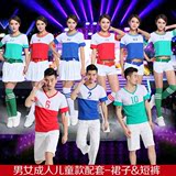 新款韩版学生啦啦操服装团体表演服健美操啦啦队服装男女演出服