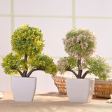 仿真植物盆景塑料小盆栽DIY创意迷你装饰发财树客厅桌面摆件田园