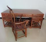 红木家具明清仿古 非洲花梨实木刺猬紫檀2米素面办公台电脑书桌椅