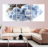乐巢现代简约客厅装饰无框画沙发背景墙餐厅挂画壁画 蓝色玫瑰