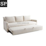 北欧现代简约现代多功能客厅可定制简约小户型沙发床布艺三人沙发