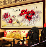 画花卉系列 国色天香花开富贵牡丹花3D印花十字绣最新款 客厅大幅