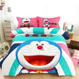 哆啦A梦全棉卡通儿童纯棉四件套加厚保暖叮当机器猫床单床上用品