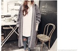 2015 韩国代购秋冬女装宽松针织开衫超长款加厚粗毛线大毛衣外套